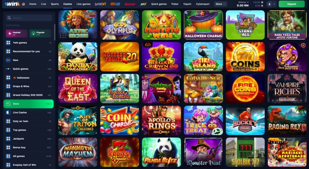 Slot games in 1WIN Online Casino