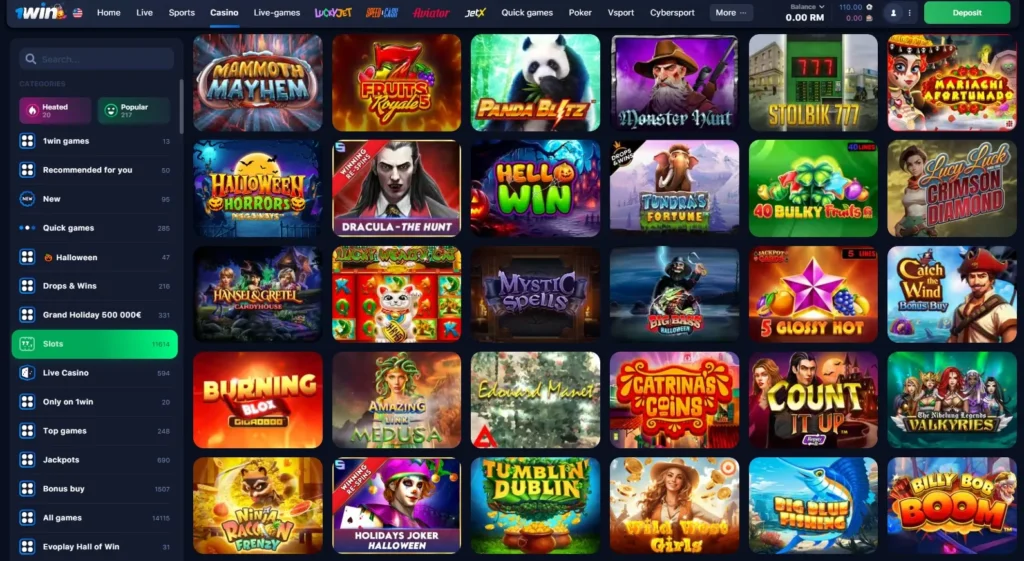 Slot games in 1WIN Online Casino