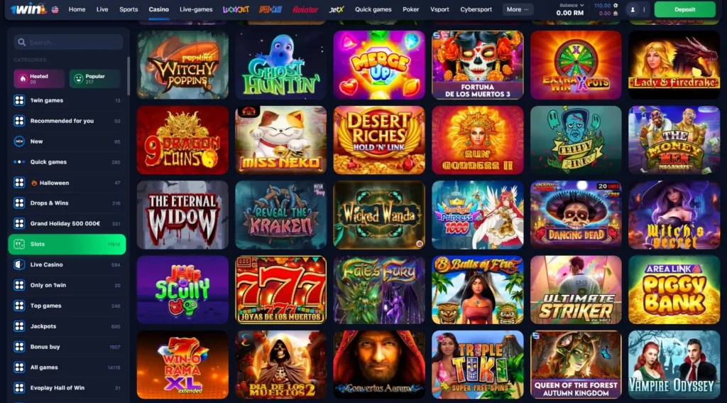 1WIN Online Casino slot games