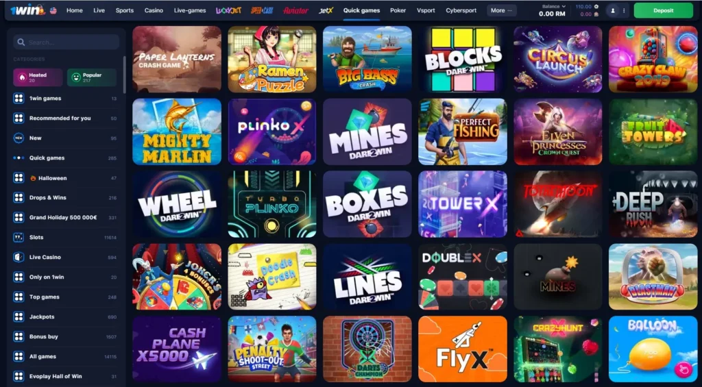 1WIN Online Casino instant games