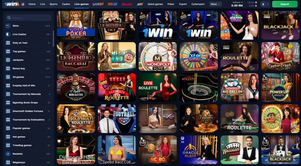 1WIN Online Casino live dealer games