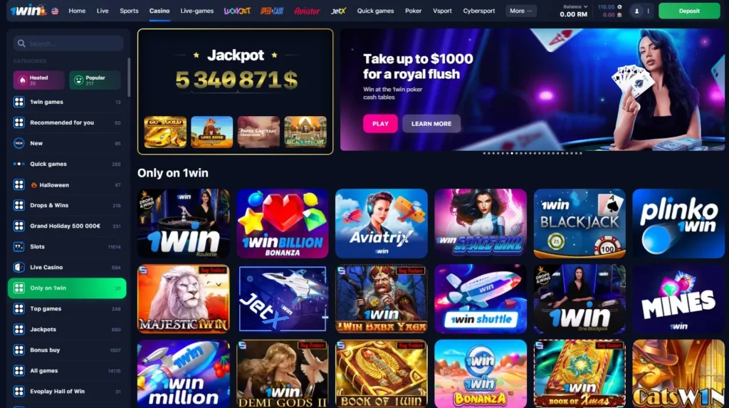 Unique games in 1WIN Online Casino