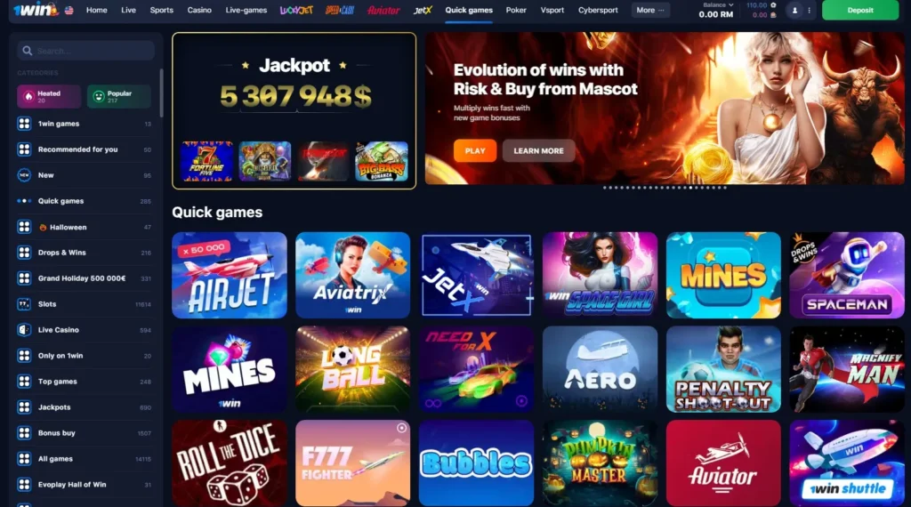 1WIN Online Casino instant games