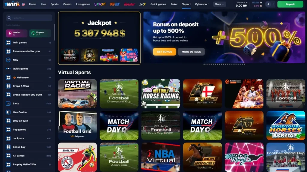 1WIN Online Casino virtual sports